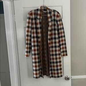 Plaid Women's sweater coat